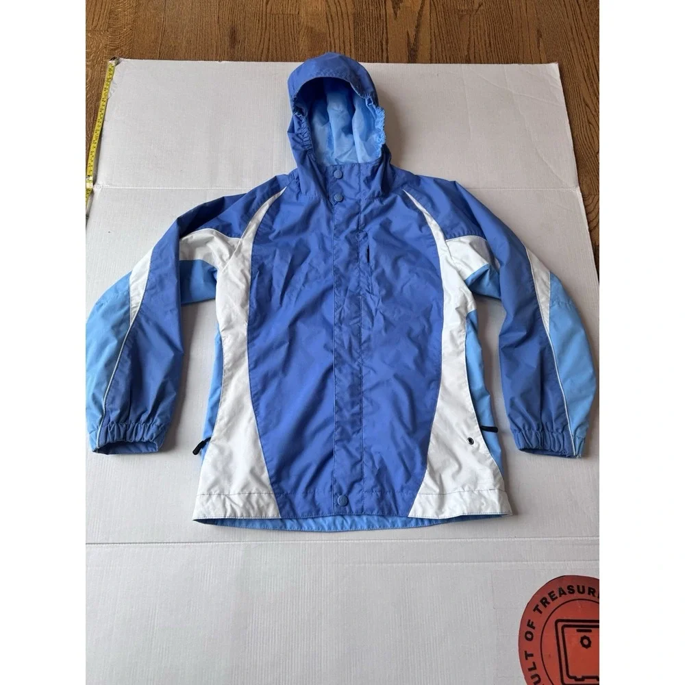 REI Co-Op Insulated Hooded Jacket‎ Youth Girls Med 10-12 Blue Winter Coat